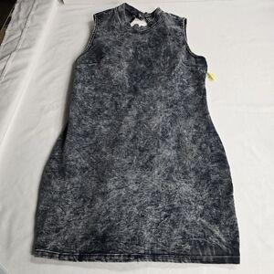 New Charlie O By Kinnucans Knit Denim Like Dress Open Back Size Large
